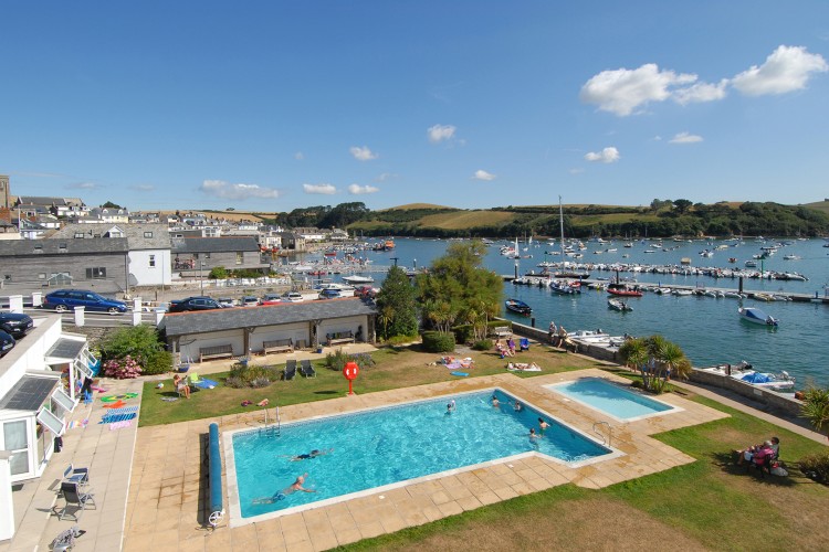 The pool and gardens at The Salcombe